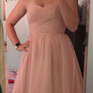Strapless pink homecoming dress